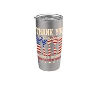 Gracias Por Su Servicio Sacrificio Y Patriotismo Libertad Vaso térmico de acero inoxidable de doble pared