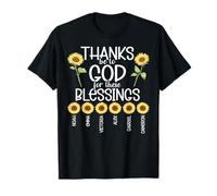 Gracias Sea A Dios por Estas Bendiciones Girasol Cristiano Camiseta