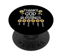 Gracias Sea A Dios por Estas Bendiciones Girasol Cristiano PopSockets PopGrip Adhesivo