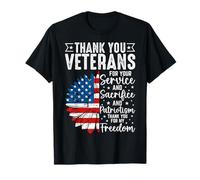 Gracias Veteranos por Su Servicio Y Sacrificio Y Patrio Camiseta