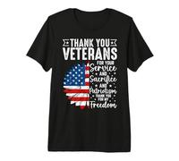 Gracias Veteranos por Su Servicio Y Sacrificio Y Patrio Camiseta Premium