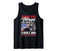 Gracias Veteranos por Su Servicio Y Sacrificio Y Patrio Camiseta sin Mangas