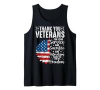 Gracias Veteranos por Su Servicio Y Sacrificio Y Patrio Camiseta sin Mangas