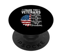 Gracias Veteranos por Su Servicio Y Sacrificio Y Patrio PopSockets PopGrip Adhesivo