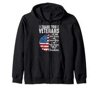 Gracias Veteranos por Su Servicio Y Sacrificio Y Patrio Sudadera con Capucha