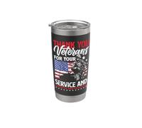 Gracias Veteranos Por Su Servicio Y Sacrificio Y Patrio Vaso térmico de acero inoxidable de doble pared