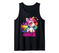 Gracie Nombre Personalizado Colorido Unicornio Mujer Ni Camiseta sin Mangas