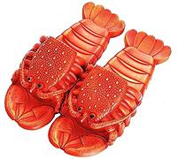 Graciosa Animal Zapatillas de Verano para Mujer Langosta Interior Sandalias Zapatos Playa baño Suaves Chanclas de Casa Hombre (Rojo,30/31 EU