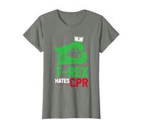 Graciosa Enfermería - Salud Hospital Enfermera Camiseta, Mujer, Verde Militar Jaspeado, 3XL