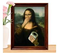 Graciosa Mona Lisa Arte Pared Baño - Retro Inodoro Decoración | Taparse Nariz Póster (Sin Marco) | Humorística Parodia Lienzo Impresión, Vintage Apestosa Cara Imagen para Dormitorio, Aseo y Lavabo