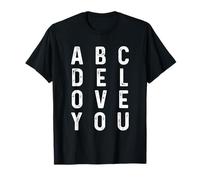Gracioso A B C D E TE Amo Camiseta