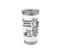 Gracioso A veces cuestiono mi cordura pero el corgi Vaso térmico de acero inoxidable de doble pared
