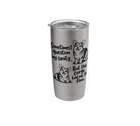 Gracioso A veces cuestiono mi cordura pero el corgi Vaso térmico de acero inoxidable de doble pared