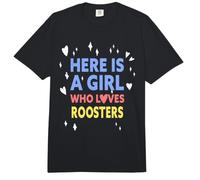Gracioso Aquí Hay Una Chica Que Ama Los Gallos Comfort Colors Adult Heavyweight T-Shirt