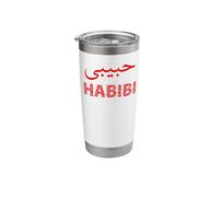 Gracioso Árabe Lengua Libanesa Amor Palabra Habibi Vaso térmico de acero inoxidable de doble pared