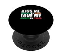 Gracioso bésame Porque Soy irlandés Ámame Porque Soy Italiano PopSockets PopGrip Adhesivo