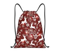 Gracioso Bolsa De Cuerdas Lindo Cuadro Rojo Navideño Gym Bag Robusto Mochila con Cordón para Viajes, Piscina, Gimnasio