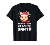Gracioso Corgi con Gorro de Papá Noel y Bufanda, lo sé. Camiseta
