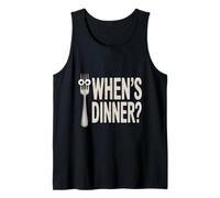 Gracioso Cuando Cena Sarcástico Comer Comida Camiseta sin Mangas