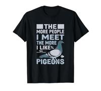 Gracioso Cuanta más Gente conozco más me Gustan Las Palomas Camiseta gráfica económica, Hombre, Negro, L