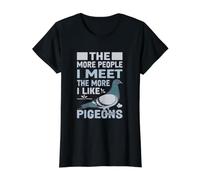 Gracioso Cuanta más Gente conozco más me Gustan Las Palomas Camiseta gráfica económica, Mujer, Negro, XS