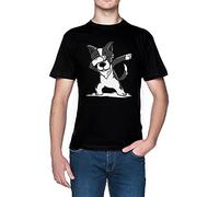 Gracioso Dabbing Frontera Collie Perro Animal Negro Hombre Camiseta Tamaño XXL Black Men's tee Size XXL