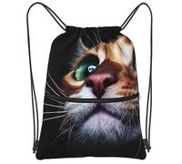 Gracioso Deporte Mochila Gato Gym Bag Impresión Saco De Gimnasio para Natación, Viajes, Gimnasia