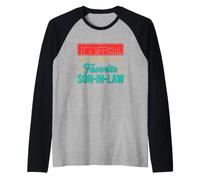 Gracioso Diciendo Que es Oficial Soy la Ley de Hijo Favorito Camiseta Manga Raglan