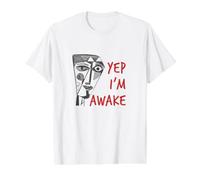 Gracioso Diciendo Que sí, Estoy Despierto con Cara de cubismo Camiseta gráfica económica, Hombre, Blanco, XL