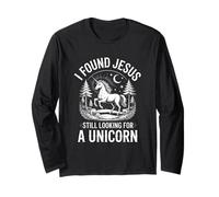 Gracioso Encontré a Jesús Todavía Buscando Un Unicornio Dicho Manga Larga