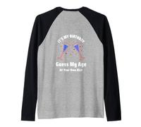 Gracioso Es Mi Cumpleaños Adivina Mi Edad Bajo Tu Propio Riesgo Camiseta Manga Raglan