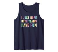Gracioso ESPERO Que Ambos Equipos SE DIVIERAN Humor I'm Just Here Camiseta sin Mangas