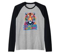 Gracioso Está Bien ser Diferente Tigre Mujeres Hombres Camiseta Manga Raglan