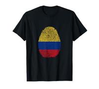 Gracioso está en mi ADN Colombia bandera Huella digital Camiseta
