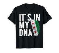 Gracioso está en mi ADN Nueva bandera de Siria Huella dactilar Camiseta