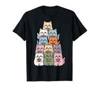 Gracioso Gato de Anime Kawaii Ramen «Bunch of Cats» Camiseta