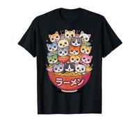 Gracioso Gato de Anime Kawaii Ramen «Bunch of Cats» Camiseta