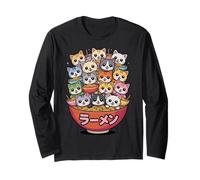 Gracioso Gato de Anime Kawaii Ramen «Bunch of Cats» Manga Larga