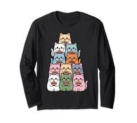 Gracioso Gato de Anime Kawaii Ramen «Bunch of Cats» Manga Larga
