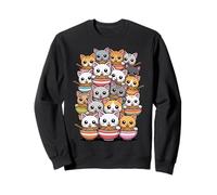 Gracioso Gato de Anime Kawaii Ramen «Bunch of Cats» Sudadera