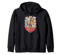 Gracioso Gato de Anime Kawaii Ramen «Bunch of Cats» Sudadera con Capucha