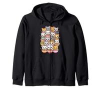 Gracioso Gato de Anime Kawaii Ramen «Bunch of Cats» Sudadera con Capucha