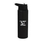 Gracioso Gran Tiburón Blanco Océano Depredador Vida Mar Naturaleza Stainless Steel Insulated Water Bottle
