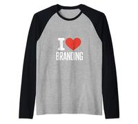 Gracioso I Love Branding Decir Marketing Humor Camiseta Manga Raglan