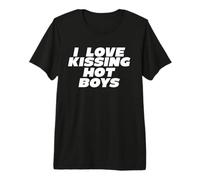 Gracioso I Love Kissing Hot Boys Coqueto Audaz Orgullo Gay LGBTQ+ Camiseta Premium