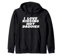 Gracioso I love Kissing Hot Daddies Coqueto Audaz Orgullo Gay LGBTQ Sudadera con Capucha