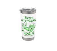 Gracioso juego de palabras con té «I Like You Very Matcha Latte 10/10» Vaso térmico de acero inoxidable de doble pared