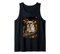 Gracioso Labrador Retriever Bebiendo Café Helado Lindo Perro Camiseta sin Mangas