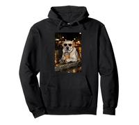 Gracioso Labrador Retriever Bebiendo Café Helado Lindo Perro Sudadera con Capucha