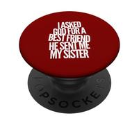 Gracioso le pedí a Dios un Mejor Amigo Hermano Hermano Hermano PopSockets PopGrip Adhesivo